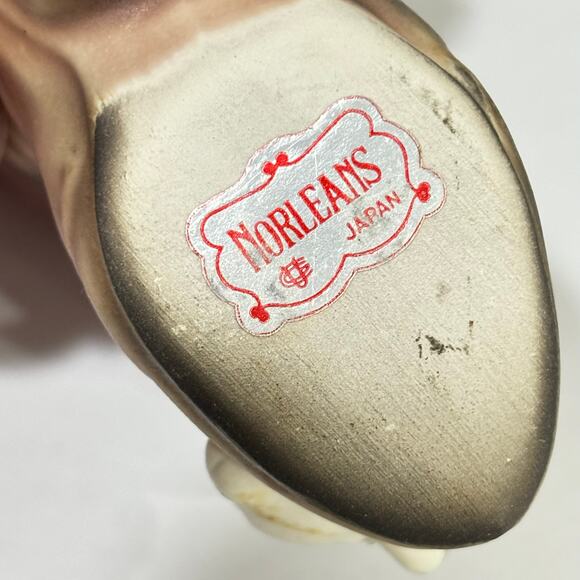 Norleans figural toothpick match holder ceramic porcelain kitten on boot figure - Picture 8 of 9